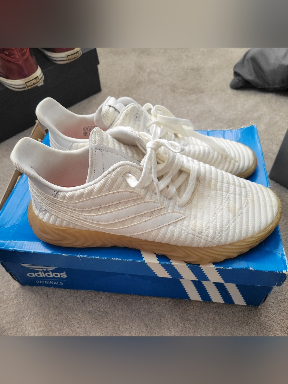 adidas Cream Knit Sneakers with Gum Sole SOBAKOV